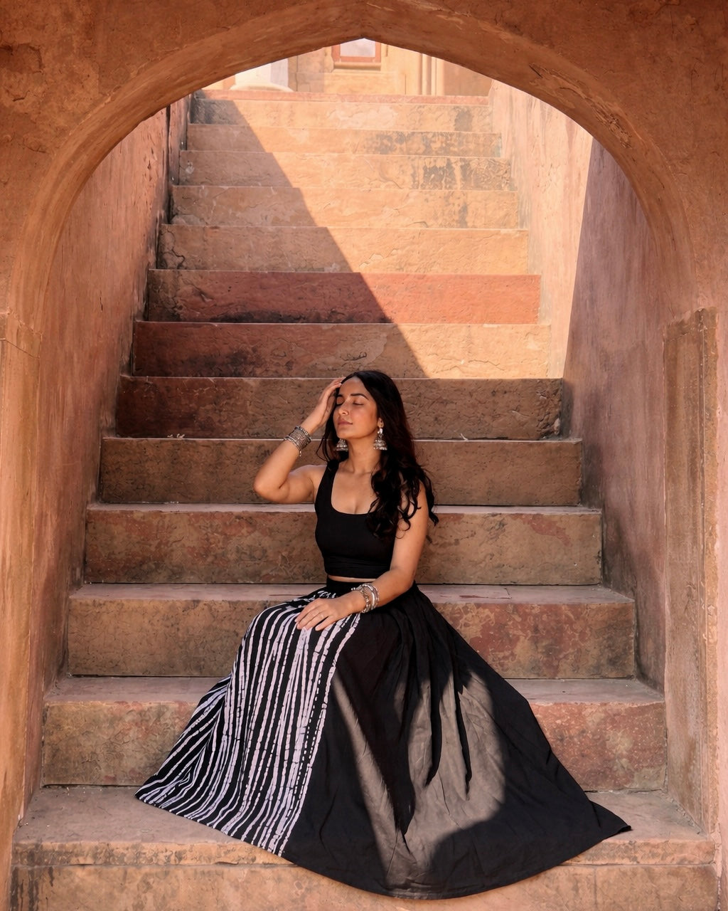 Inkfall Batick Maxi Skirt