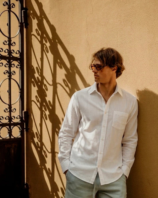 Bow 3edi. Linen White Long Sleeve Shirt