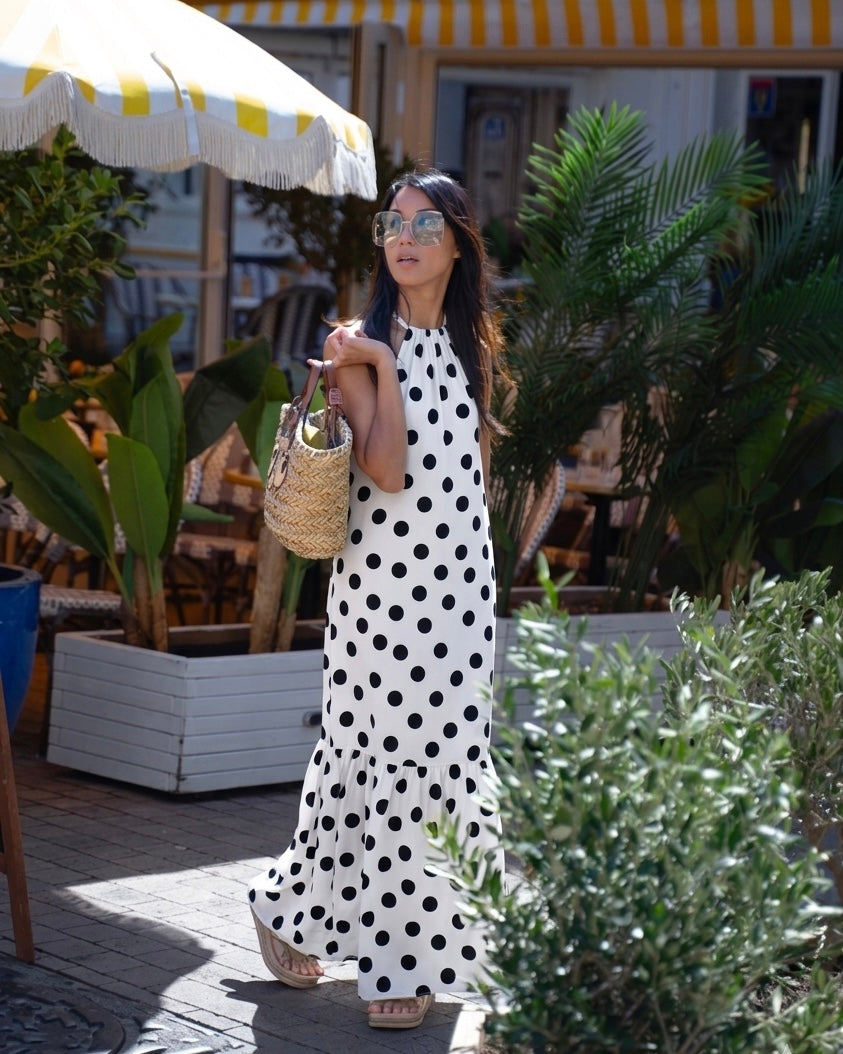 Halter Neck Polka Dot Dress