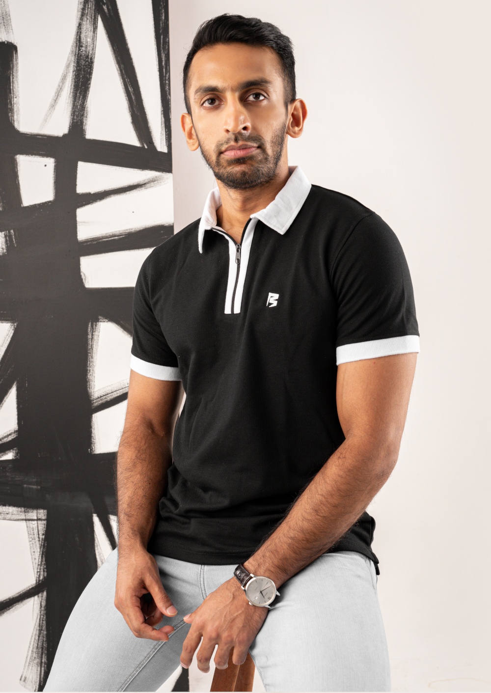 Smart zip neck polo t shirt black designed for modern style. Perfect zip neck polo t shirt for men and versatile for smart casual dress code in Sri Lanka. Explore premium zip neck polo t shirt Sri Lanka collections, classic black polo t shirt Sri Lanka, and options to buy polo tshirts Sri Lanka