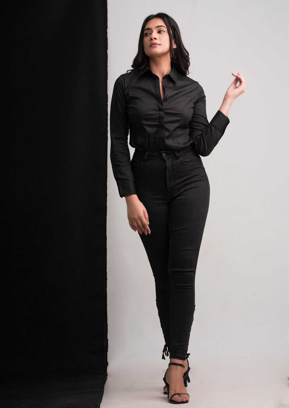 Black O Back designed Work wear blouse